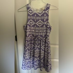 Everly Dress Purple/White; Size: Small
